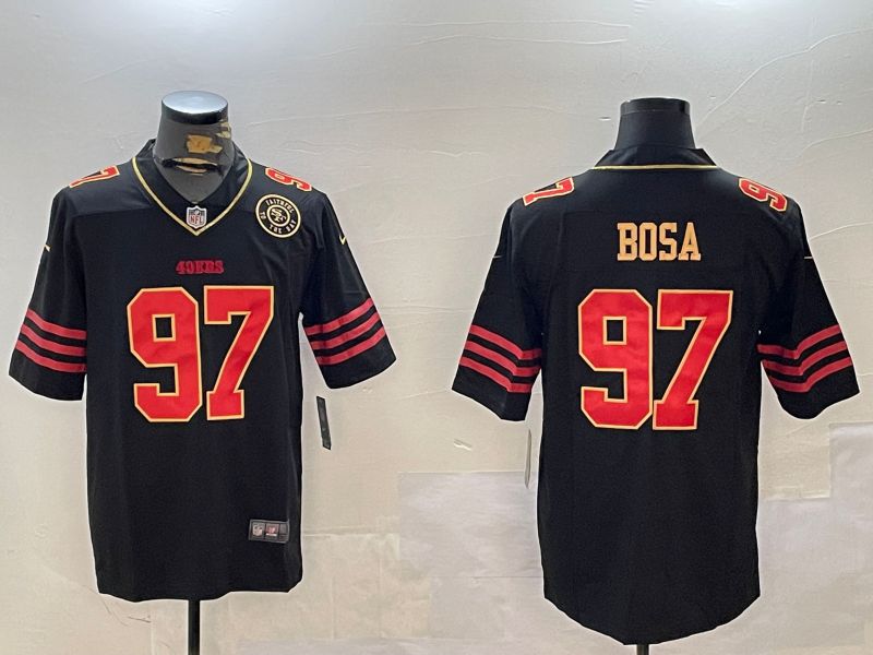 Men San Francisco 49ers 97 Bosa Black Gold 2024 Nike Limited NFL Jersey style 12302